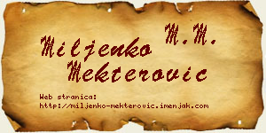 Miljenko Mekterović vizit kartica
